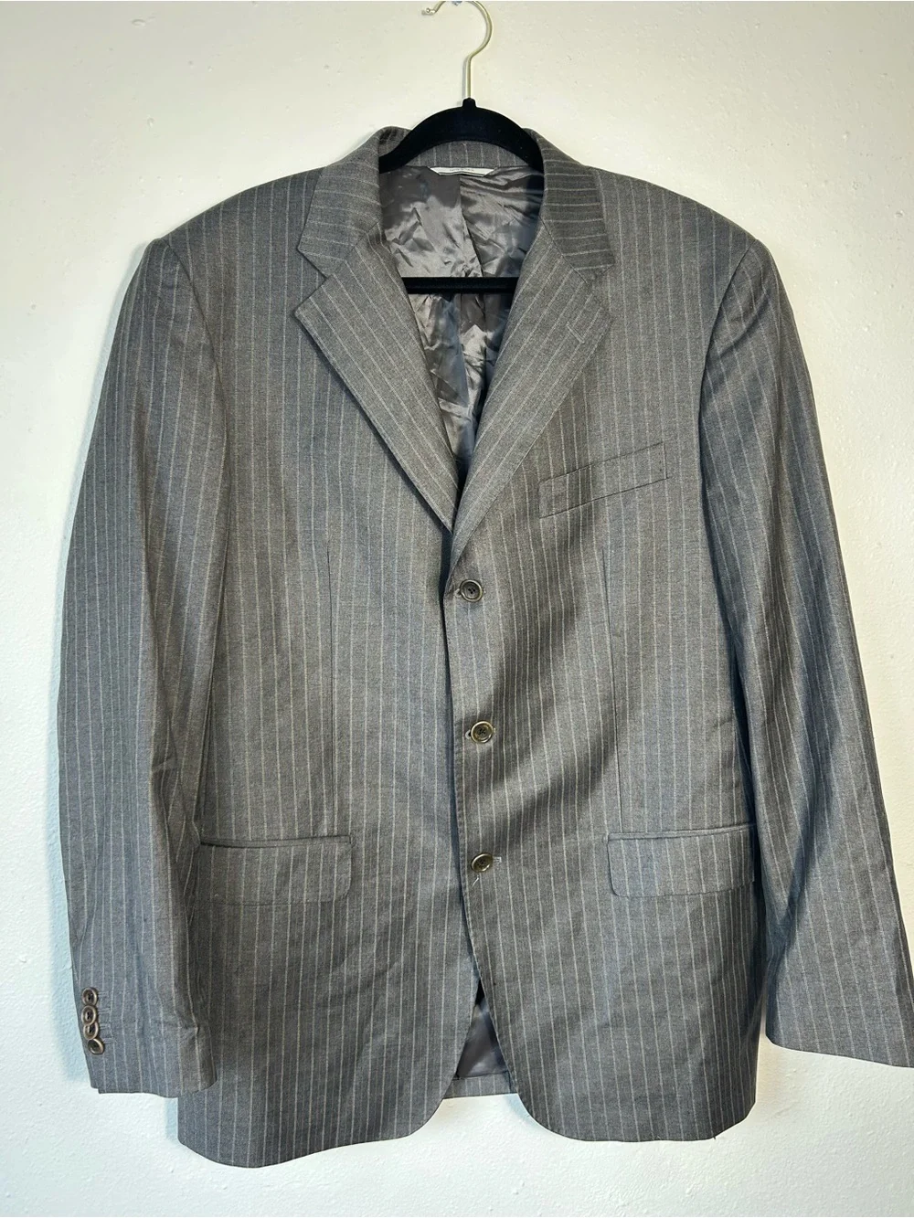 Barneys New York Gray Pinstripe Suit Jacket - Picture 3 of 10